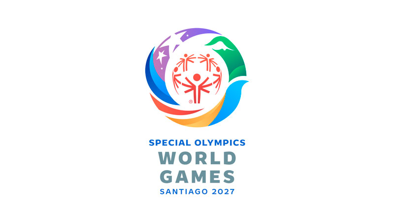 Valkoisella pohjalla Chile 2027 -kisalogo.